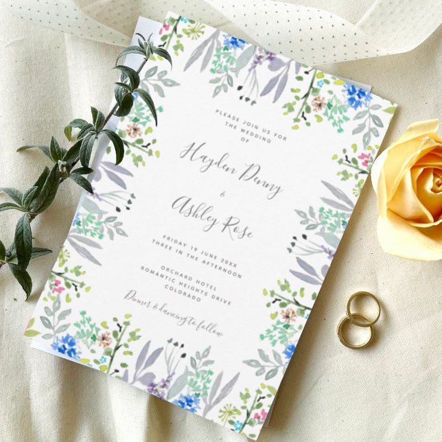 Boho rustic romantic floral Wedding Invitation (Creator Uploaded)