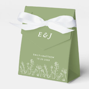 Boho Rustic Sage Green Wedding Favour Box
