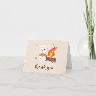 Boho Rustic  S'more Love Campfire Baby Shower  Thank You Card