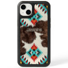 Boho Rustic South Western Cowhide Aztec pattern