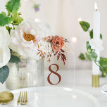 Boho Rustic Terracotta Floral Wedding Table Number<br><div class="desc">Boho Rustic Terracotta Floral Wedding Table Number. Bohemian vibes with autumnal flowers in brown and cream. Personalise each number and add to your cart individually.</div>