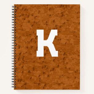 Boho Rustic Textured Wood brown personalised  Notebook