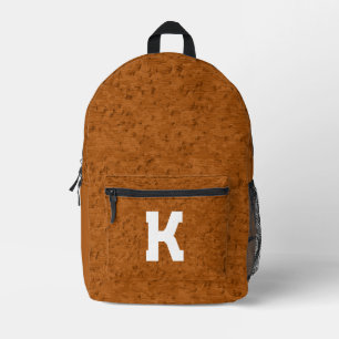 Boho Rustic Textured Wood brown personalised  Printed Backpack