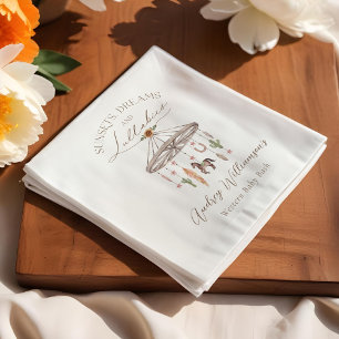 Boho Rustic Wagon Wheel Mobile Western Baby Shower Napkin