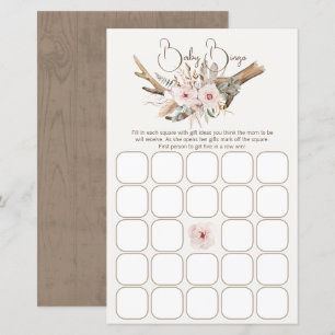 Boho Rustic Watercolor Baby Bingo Baby Shower Game