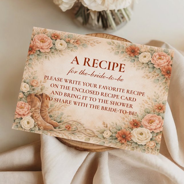 Boho Rustic Western Bridal Shower Enclosure Card (Creator Uploaded)