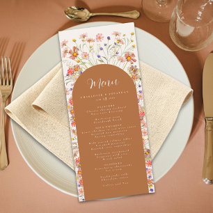 Boho Rustic Wildflower Arch Fall Wedding Menu