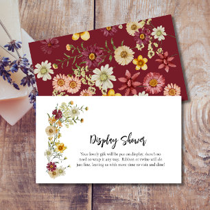 Boho rustic wildflower display baby shower card