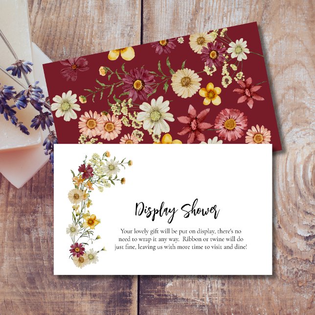 Boho rustic wildflower display baby shower card (Creator Uploaded)