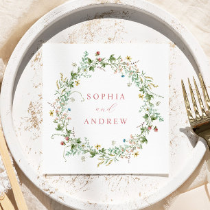 Boho Rustic Wildflowers Wedding Napkins