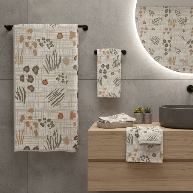 Boho Safari Animal Prints Weave ID1274 Bath Towel Set (Creator Uploaded)