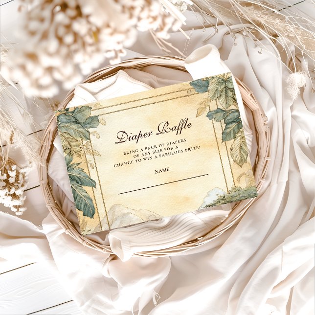 Boho Safari Animals Baby Shower Diapper Raffle Enclosure Card (Creator Uploaded)