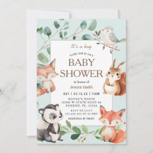 Boho Safari Animals Baby Shower invitation