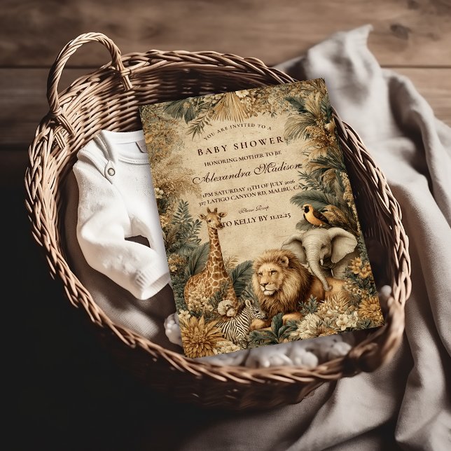 Boho Safari Animals Baby Shower Invitation (Creator Uploaded)