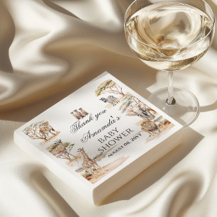 Boho Safari Animals Gender Neutral Baby Shower Napkin