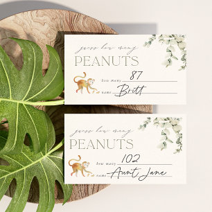 Boho Safari Baby Shower Peanut Guessing Game Card