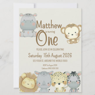 Boho Safari Birthday Invitation