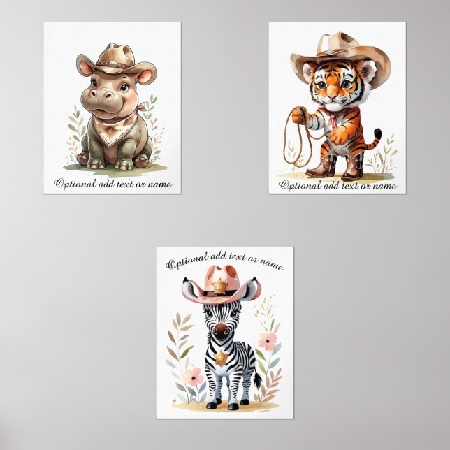 Boho Safari Cowboy Nursery Personalised Kids Room  (Front)