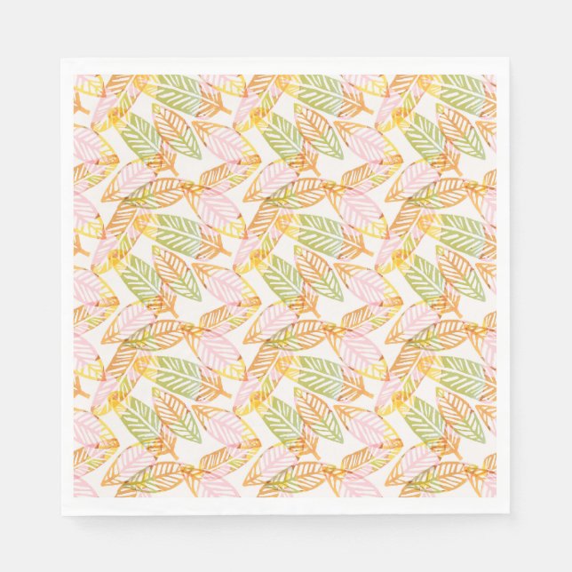 Boho Safari Jungle Leaves Kids Teen Joint Birthday Napkin (Front)