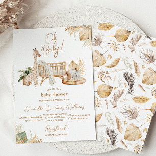 Boho Safari Nursery Gender Neutral Baby Shower Invitation