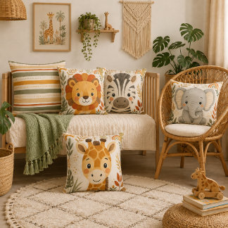 Boho Safari Stripe Nursery Cushion