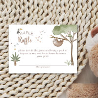 Boho Safari Watercolor Baby Shower Diaper Raffle