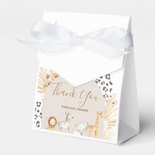 Boho Safari Wild Animals Pampas Grass Party Favour Box