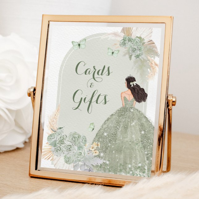 Boho Sage Green 15 Años Cards and Gifts Poster (Creator Uploaded)