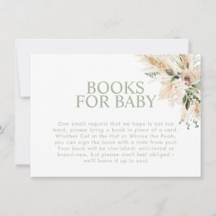 Boho Sage Green Baby Shower Book Request Card