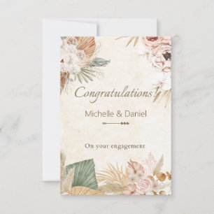 Boho Sage Green Botanical Engagement Card