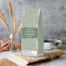 Boho sage green christmas trees custom name