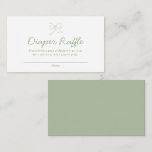 Boho Sage Green Diaper Raffle Baby Shower Card