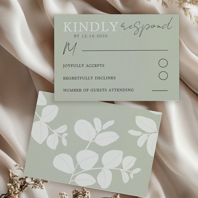 Boho Sage Green Eucalyptus Wedding RSVP (Creator Uploaded)