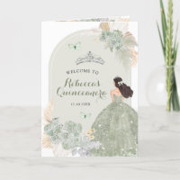 Boho Sage Green Floral 15 Años Program Template