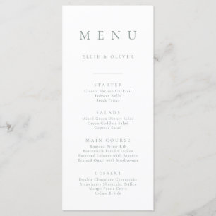 Boho Sage Green Minimalist 1 Simple Flat Menu