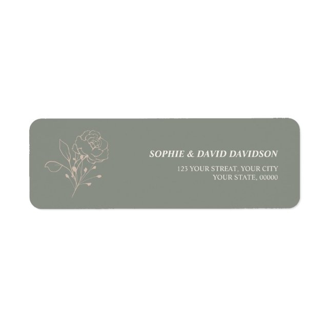 Boho Sage Green Minimalist Return Address Label (Front)