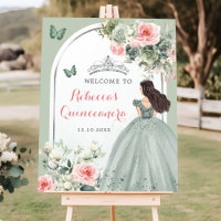 Boho Sage Green Princess Quinceañera Welcome