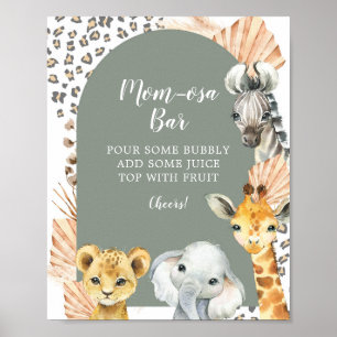 Boho Sage Green Safari Oh Boy Mum-osa Bar Sign