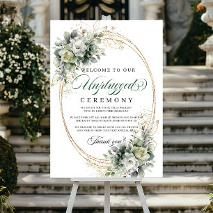 Boho Sage Green Unplugged Ceremony Poster Sign