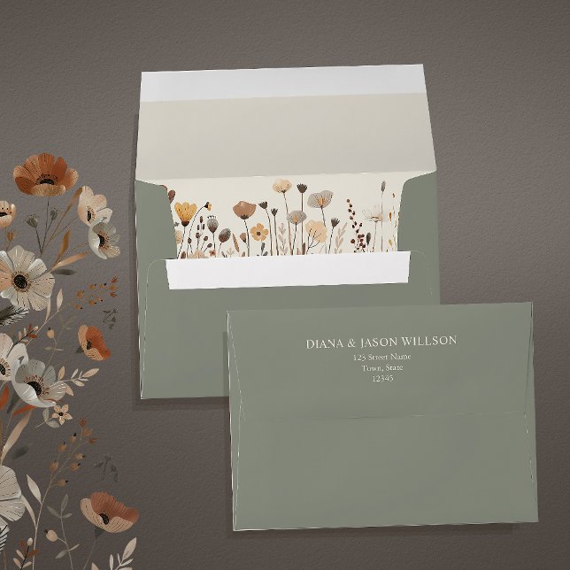 Boho Sage Green Wedding Envelope (Creator Uploaded)