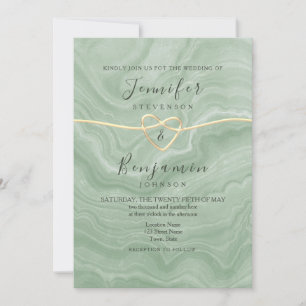 Boho Sage Green Wedding Invitation