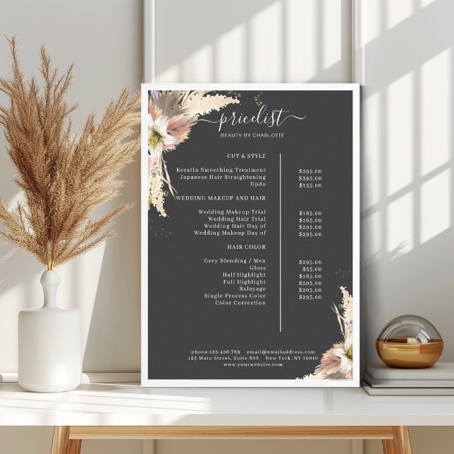 Boho Salon Price List Poster (Creator Uploaded)