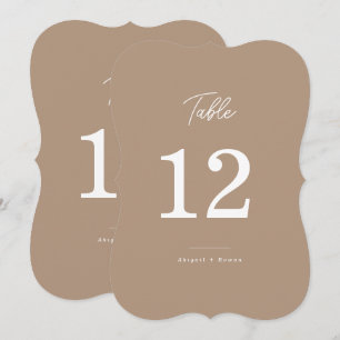 Boho Sand Die Cut Script Wedding Table Number