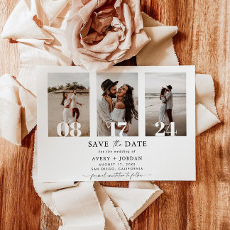 Boho Save the Date, Photo Minimalist Save the Date Invitation