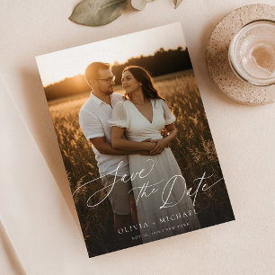 Boho Save the Date, Photo Minimalist Save the Date Invitation