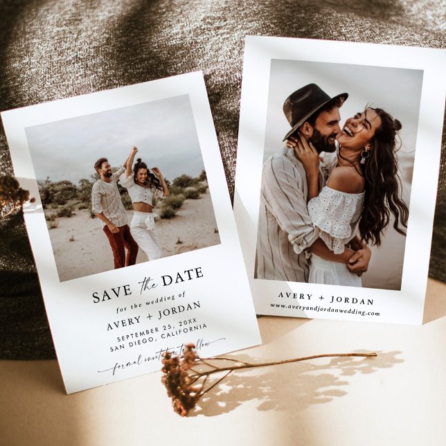 Boho Save the Date, Photo Minimalist Save the Date Invitation (Creator Uploaded)