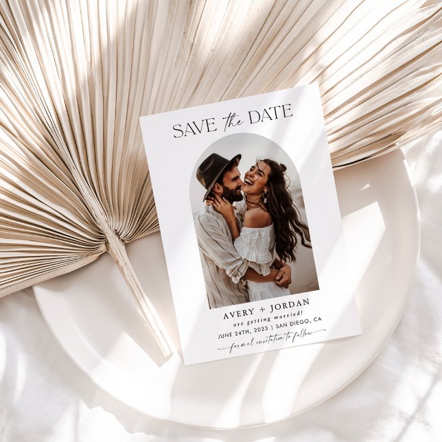 Boho Save the Date, Photo Minimalist Save the Date Invitation (Creator Uploaded)