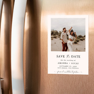 Boho Save the Date, Photo Minimalist Save the Date Magnetic Invitation