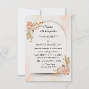 Boho Save the Date Postcard – Rustic Floral