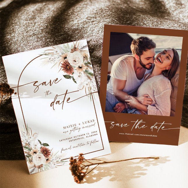 Boho Save The Date, Rustic Fall Engagement Invitation (Creator Uploaded)